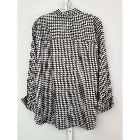 Chico’s No-Iron Coolmax All-Seasons Stretch Shirt Women’s 3 (16) Black White - Picture 2 of 11